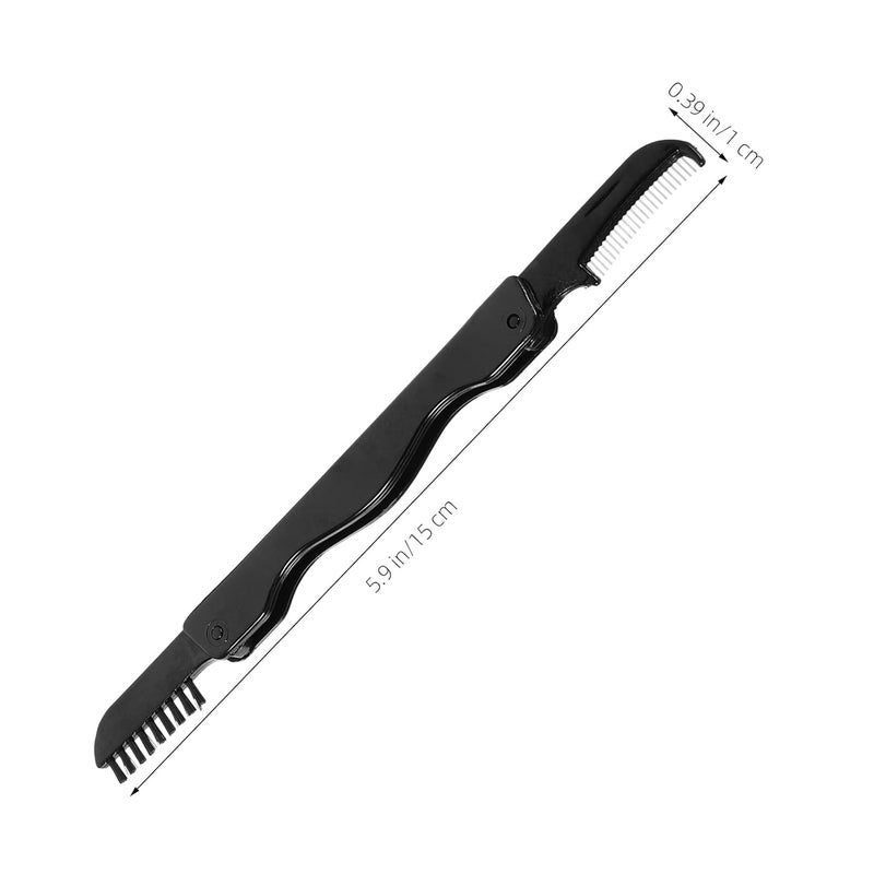 FENICAL 6pcs Foldable Eyelash and Eyebrow Brush Set with Nylon Bristles, Stainless Steel Brow Comb for Women, Portable Makeup Tool for Precise Eye Brow Grooming and Lash Separation - Image 2