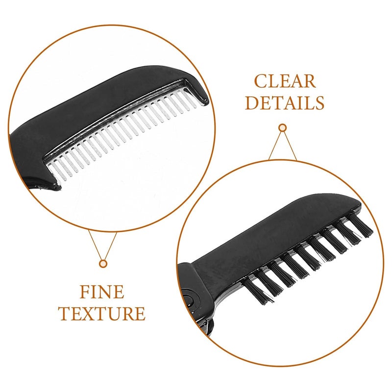 FENICAL 6pcs Foldable Eyelash and Eyebrow Brush Set with Nylon Bristles, Stainless Steel Brow Comb for Women, Portable Makeup Tool for Precise Eye Brow Grooming and Lash Separation - Image 3