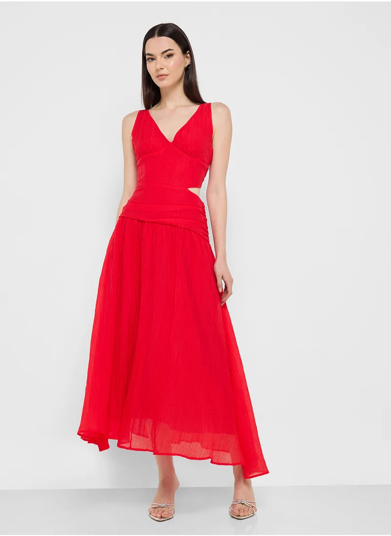 جينجر Sleeveless Cutout Dress