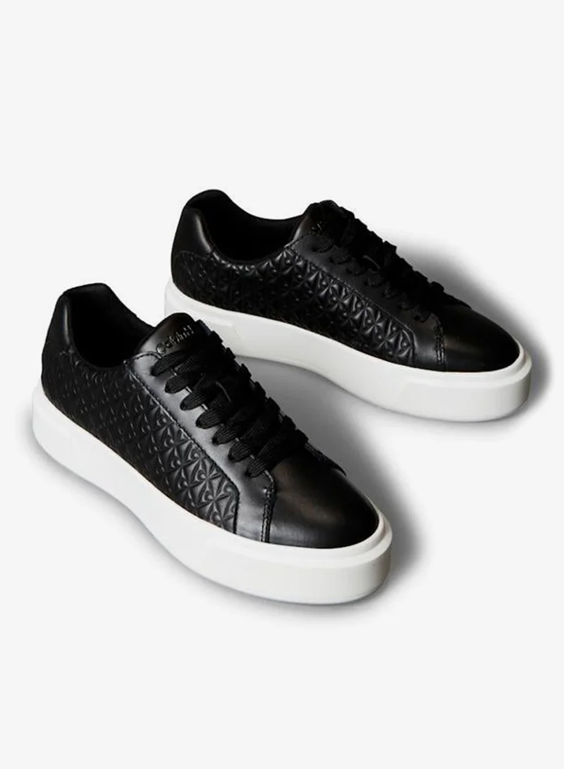 Calvin Klein Jeans  Leather Emblem Logo Trainers for Women | Best Price UAE