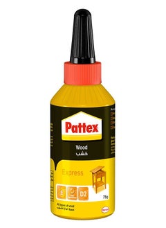 Pattex Wood Express Quick-Drying Wood Glue, Vinyl Glue For Mounting, Assembling, Veneering Or Laminating On Wooden Supports, White Glue, 1x75g