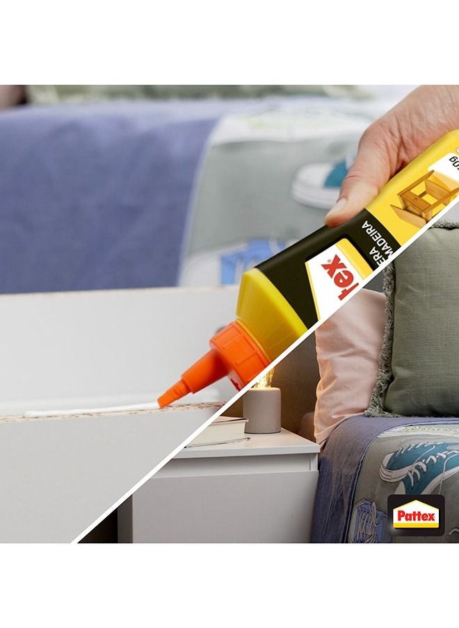 Pattex - Pattex Wood Express Quick-Drying Wood Glue, Vinyl Glue For Mounting, Assembling, Veneering Or Laminating On Wooden Supports, White Glue, 1x75g - Image 1