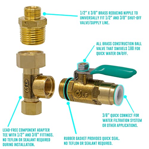 Metpure Ice Maker Fridge Installation Kit – 25' Feet x 3/8" OD Tubing for Appliance Water Line with Brass Stop Tee Connection and Valve for Quick Installation, 3/8" OD Fittings - Image 2