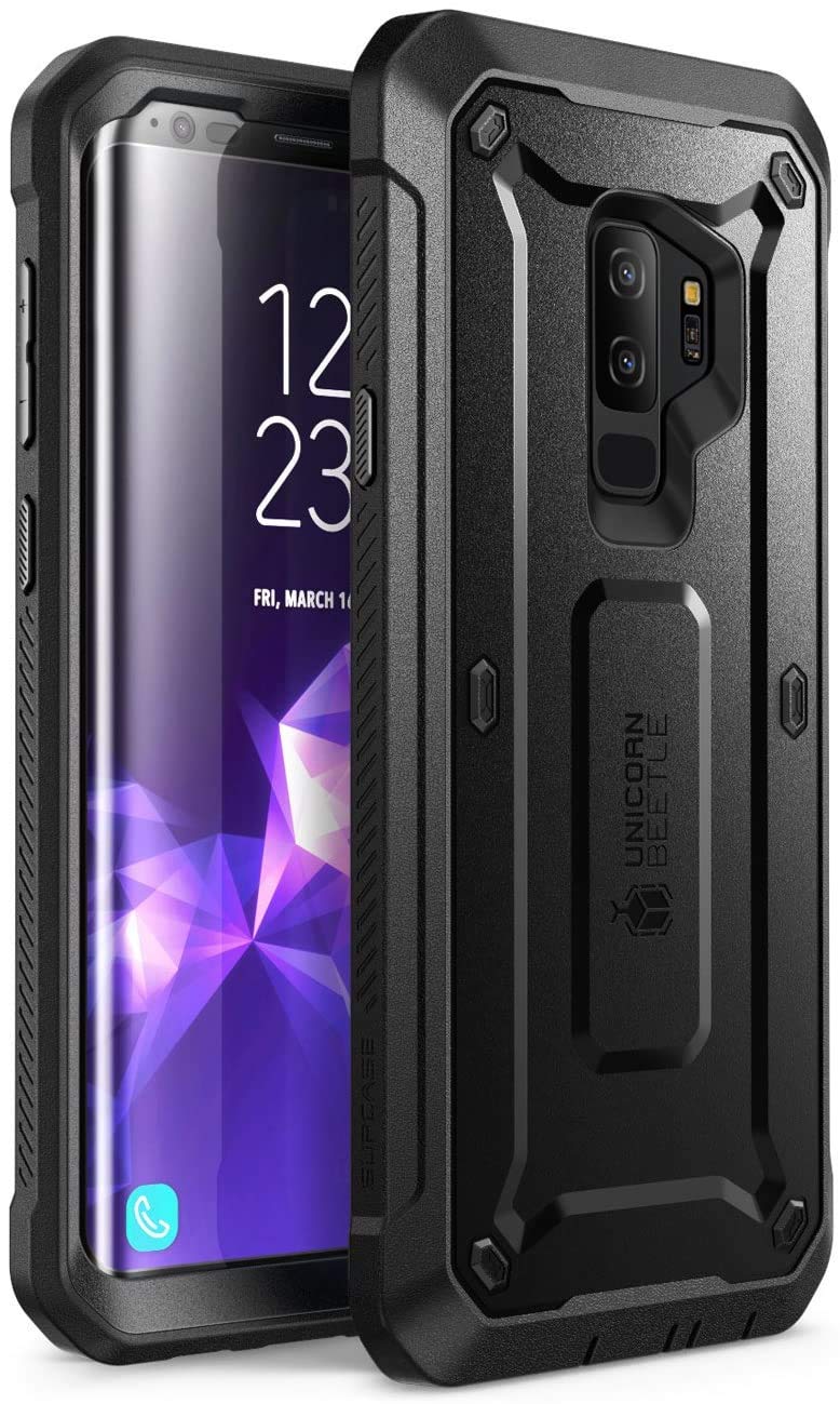 SUPCASE Unicorn Beetle Pro Series Case Designed for Samsung Galaxy S9+ Plus, with Built-In Screen Protector Full-body Rugged Holster Case for Galaxy S9+ Plus (2018 Release) (Black) - Image 1