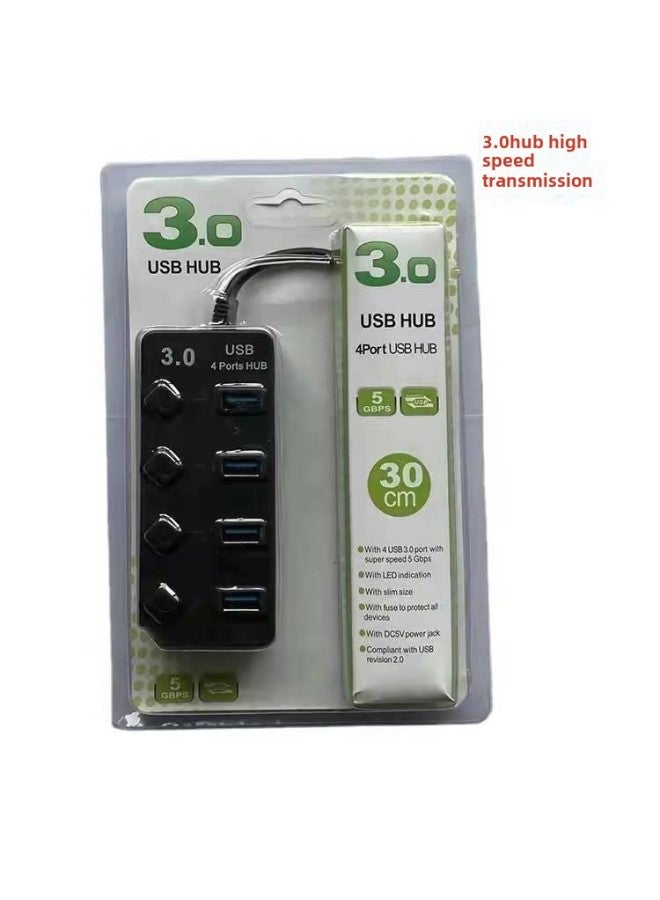 Hot Sale 4 Port USBHUB Multi-function Usb Hub Computer Extender Switch One To Four Splitter Wholesale-Number Of Interfaces:0.7m Port 2.0 Blister Color Card  - Image 2