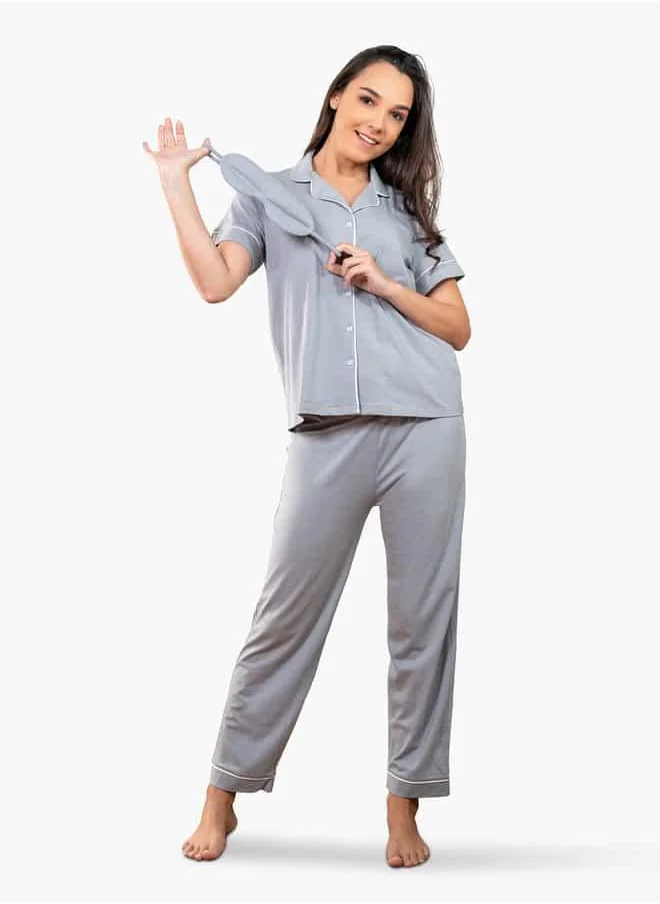 أدريا Ss Classic Lpj Set With Eyemask For Female
