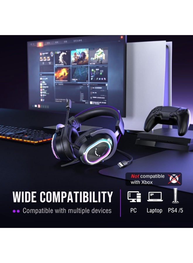 فيفين سماعة الألعاب H13 AmpliGame USB - صوت محيطي 7.1 مع ميكروفون مانع للضوضاء وتوازن بين اللعب والدردشة - Image 5