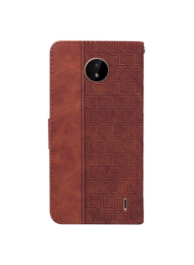 اس-توب جراب لهاتف Nokia C20 / C10 مصنوع من الجلد المنقوش هندسيًا - Image 3