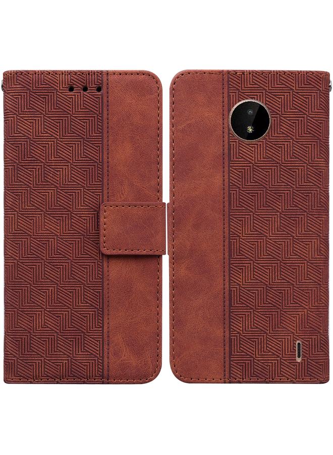 اس-توب جراب لهاتف Nokia C20 / C10 مصنوع من الجلد المنقوش هندسيًا - Image 1