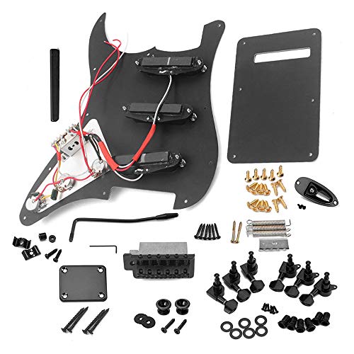 Btuty ST Style Electric Guitar Full Set DIY Accessory Kit Including Prewired Pickguard Bridge SSS Pickups and Other Accessories Black - Image 5