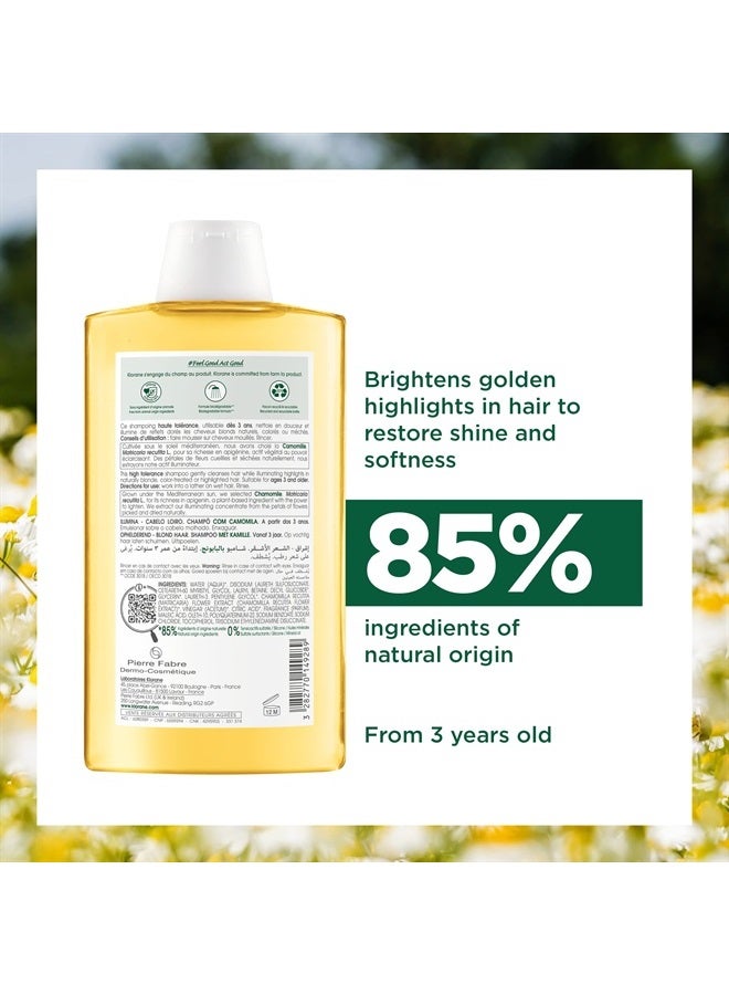 Klorane – Brightening Shampoo with Chamomile – Enhances Highlights & Brightens Blonde Hair – Hydrogen Peroxide, Ammonia, Silicone, Paraben & Sulfate Free – 13.5 fl. oz. - Image 3