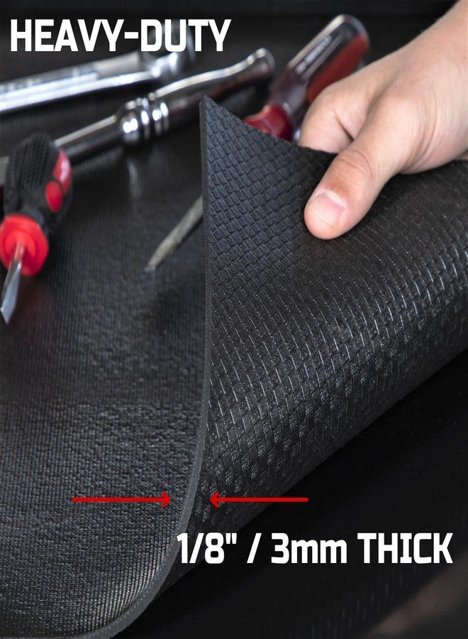 ONREVA Tool Box Liner 24 inch Wide x 12 ft Large, Thick Heavy Duty Toolbox Drawer Liners, Rolling Tool Chest Foam Mat, Shelf Rubber Mat, Black Non-Slip Organizer Pad for Cabinet, Workbench - Image 5