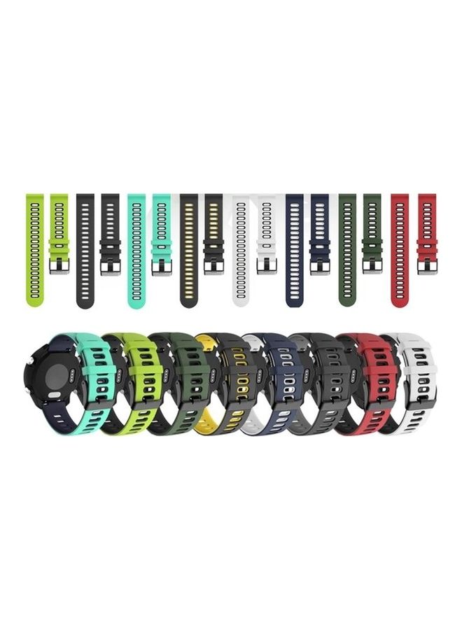 NIBEMINENT Two-Color Silicone Replacement Strap For Garmin Vivoactive 4 / Venu 2 White/Black - Image 5