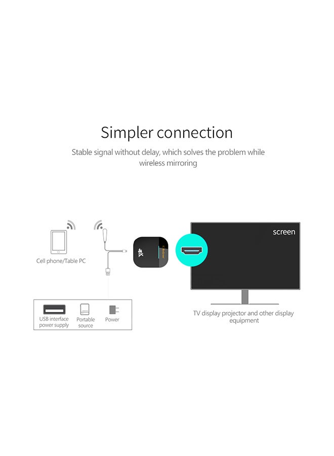 Mirascreen G5 Plus 2.4G/5G WiFi Display Receiver V6566 Black - Image 3