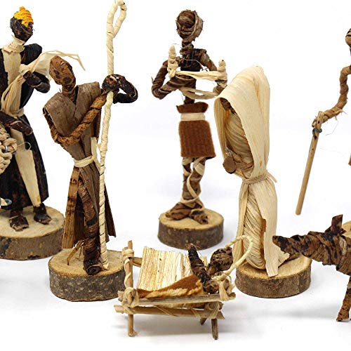 Global Crafts Nativity Parent - Banana Fiber Nativity Set - Handcrafted Round Kenya Christmas Decor - Image 5