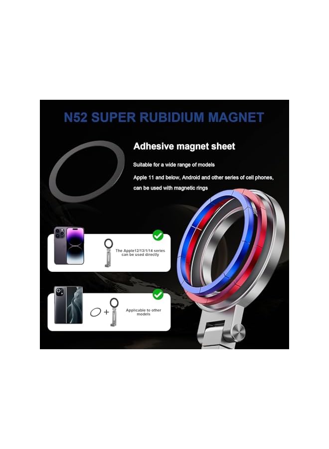 S-TOP Magnetic Phone Stand - Adjustable Foldable Phone Holder with Strong Magnets, Portable Travel Phone Bracket for iPhone 16/15/14/13/12 Pro, for Samsung Galaxy, All Smartphones - Image 4