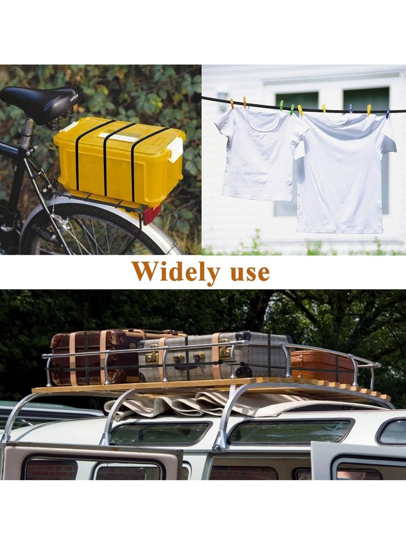 Loquat 3PCS Bungee Cords with Carabiner with Carabiner Clip Outdoor，Black Extra Strong Elastic Rope with Carabiner Hooks for Camping, Car, Bike，Tent - Image 5