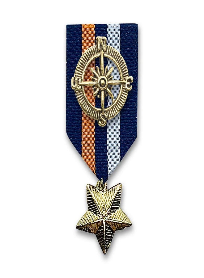 FURE Fabric & Metal Compass Badge Brooch (Antic Golden) for Men & Women - Image 1