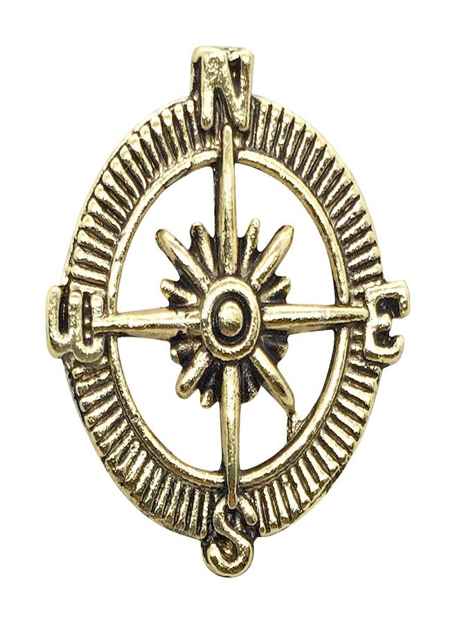 FURE Fabric & Metal Compass Badge Brooch (Antic Golden) for Men & Women - Image 3