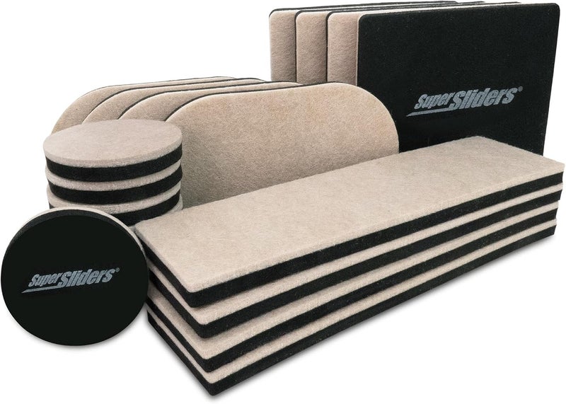 SUPER SLIDERS 4712595Z مجموعة أثاث قابلة لإعادة الاستخدام مصنوعة من القطن لأسطح الأرضيات الصلبة، مناسبة لجميع أنواع الأثاث (20 قطعة) - Image 2