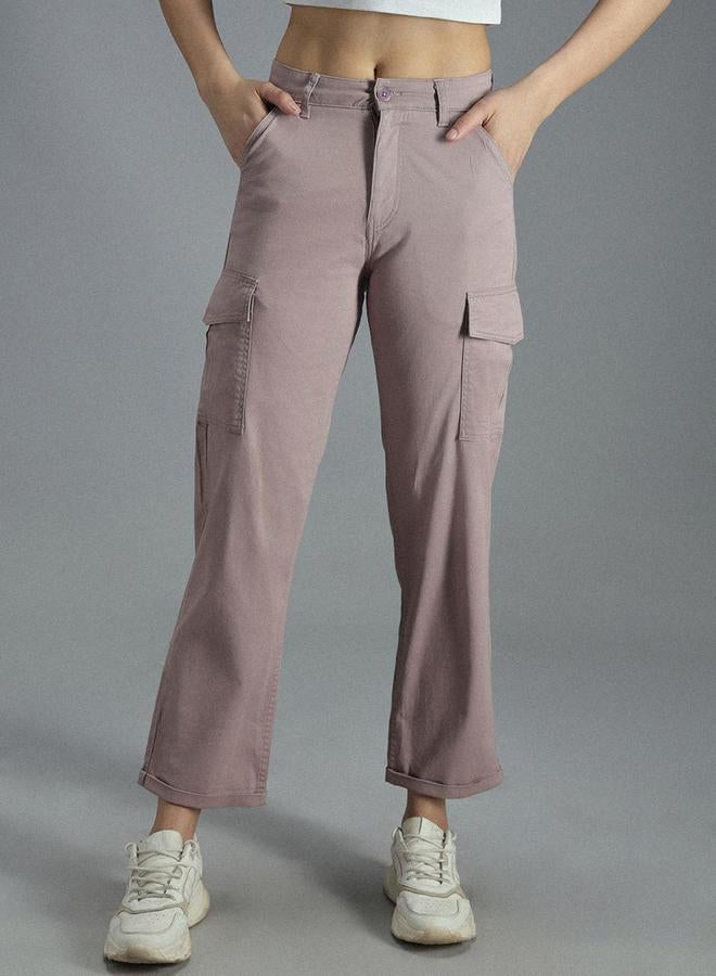 HIGH STAR High Rise Straight Fit Cropped Cargo Trousers - Image 1