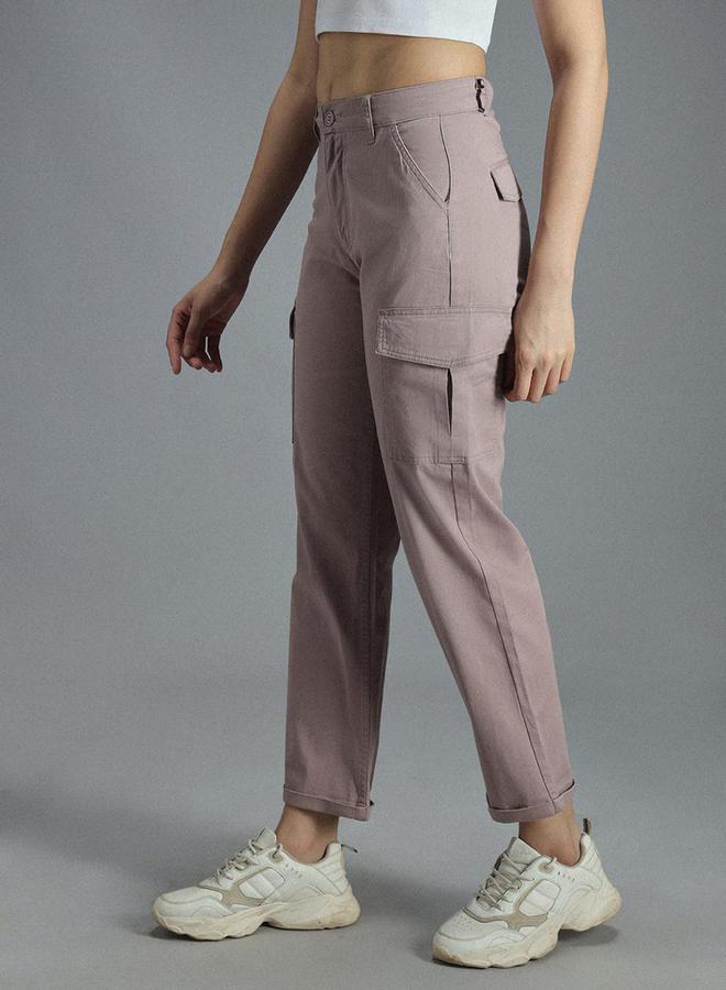 HIGH STAR High Rise Straight Fit Cropped Cargo Trousers - Image 2