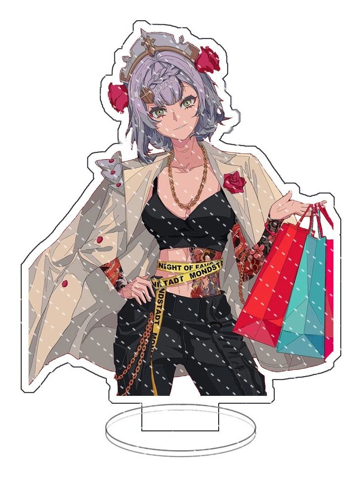Genshin Impact Stand Figure Acrylic Ornaments Stand Model Collections Peripheral Statue Card Character Proof Series Transparent Figure Model Fans Decoration Collection Desk Decor Toys Cute(4pcs)  - Image 5