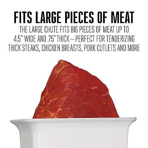 Weston Meat Tenderizer Tool & Heavy Duty Cuber, Quick and Easy Manual Operation For Cuts Up To 4.5” Wide x .75” Thick, Durable Aluminum Construction, Stainless Steel Blades, White (07-3101-W-A) - Image 4