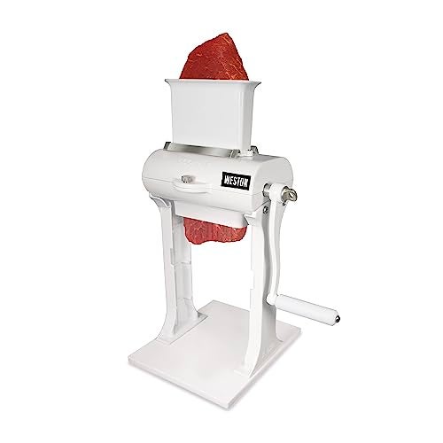 Weston Meat Tenderizer Tool & Heavy Duty Cuber, Quick and Easy Manual Operation For Cuts Up To 4.5” Wide x .75” Thick, Durable Aluminum Construction, Stainless Steel Blades, White (07-3101-W-A) - Image 1