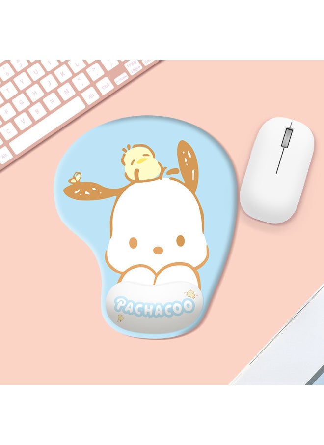 Generic - Comfortable Simple Cartoon Series Silicone Wrist Rest Mouse Pad Office Gaming Anti-slip Desk Mat Wrist Support Hand Rest Pad-Color:Color Map Opp Packaging-Pattern:MH020-9-Parchal Dogs And Ducks - Image 1