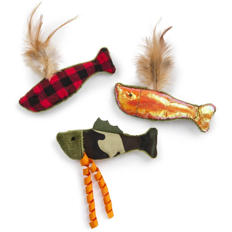 SmartyKat (3 Count) Fish Friends Crinkle Catnip Cat Toys - Multi Color, 3 Count - Image 1