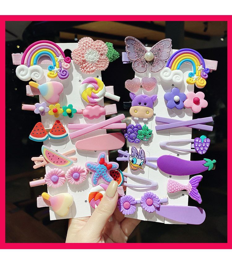 14 PCS Baby Girls Hair Clips, Colourful & Cute Hair Accessories | Multicolour - Image 2