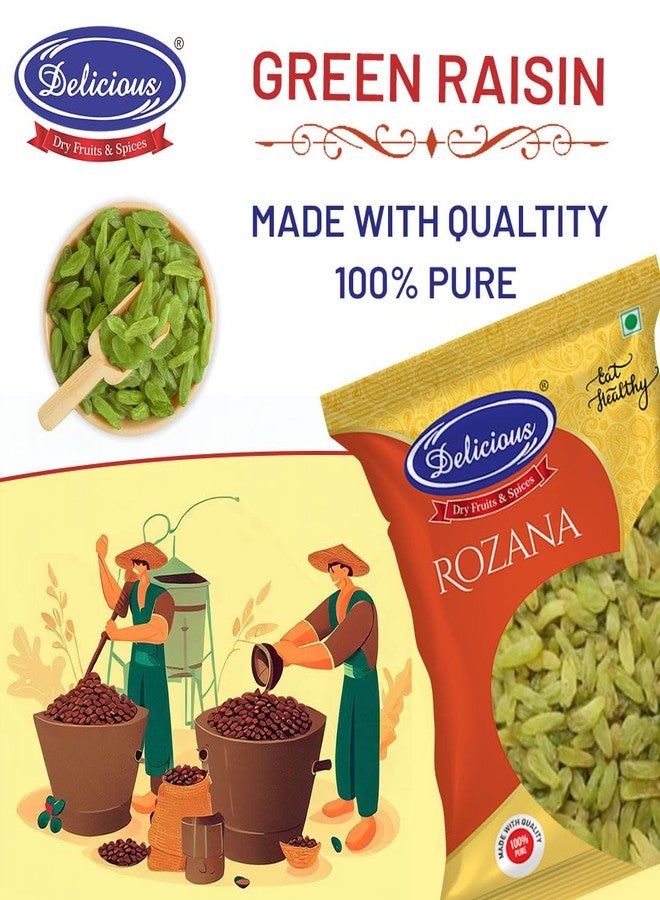 Delicious Rozana Green Raisins | Kismis Dry Fruits | Dry Grapes | Premium Kishmish | Kismis 500gm - Image 2