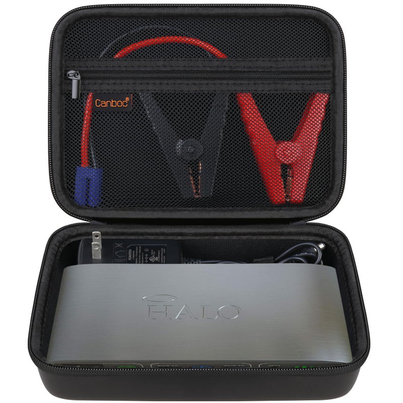 Canboc Carrying Case for Halo Bolt 588305772044400ACDC Max 55500 mWh Portable Car Jump Starter Phone Laptop Charger Power Bank Holder for Jumper Cable AC Wall Charger Black