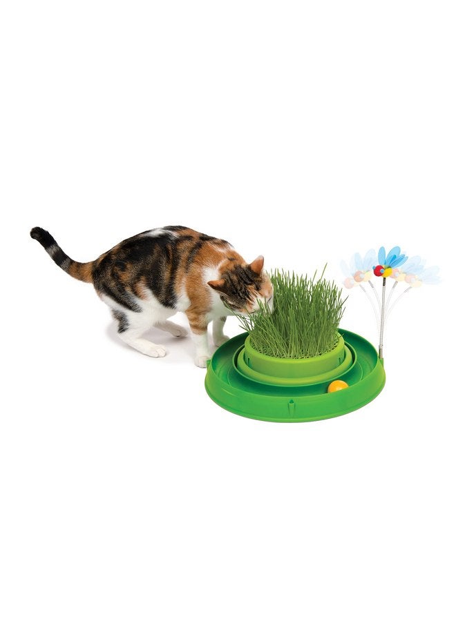 Catit Play Circuit Ball Cat Toy with Scratch Pad Catnip Toy, Green, 43002 - Image 2