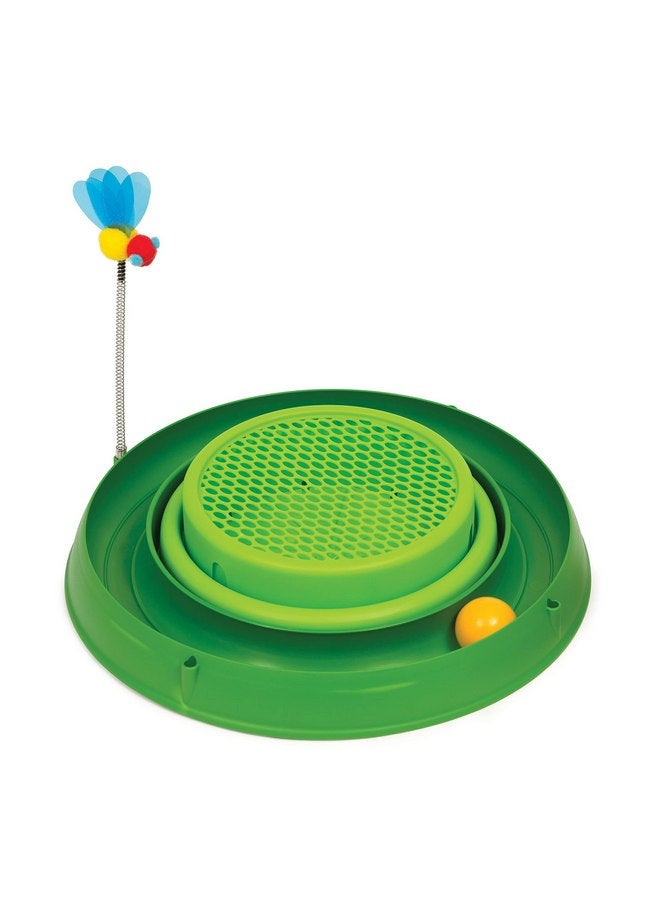 Catit Play Circuit Ball Cat Toy with Scratch Pad Catnip Toy, Green, 43002 - Image 1