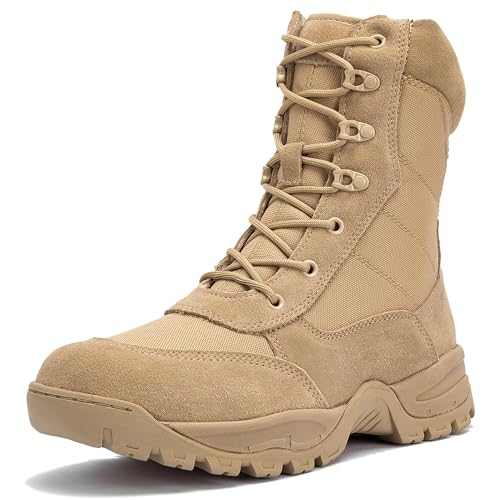 WIDEWAY Men's Tactical Work Boots Lightweight Military Combat Boot Army Desert Botas 8 inch - Image 1