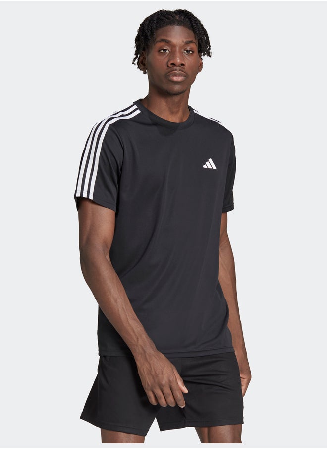 Adidas تيشيرت تدريب أساسيات القطار بثلاثة خطوط  - Image 1