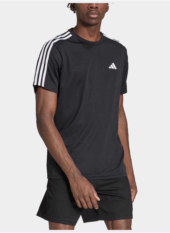 Adidas تيشيرت تدريب أساسيات القطار بثلاثة خطوط  - Image 2