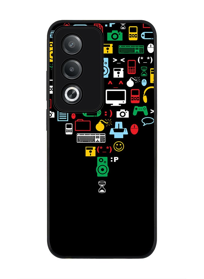 Stylizedd For Oppo A3 Pro / A80 Case,Slim fit Camera Protection, Shockproof Thin Phone cover - Convergence (Black) - Image 1