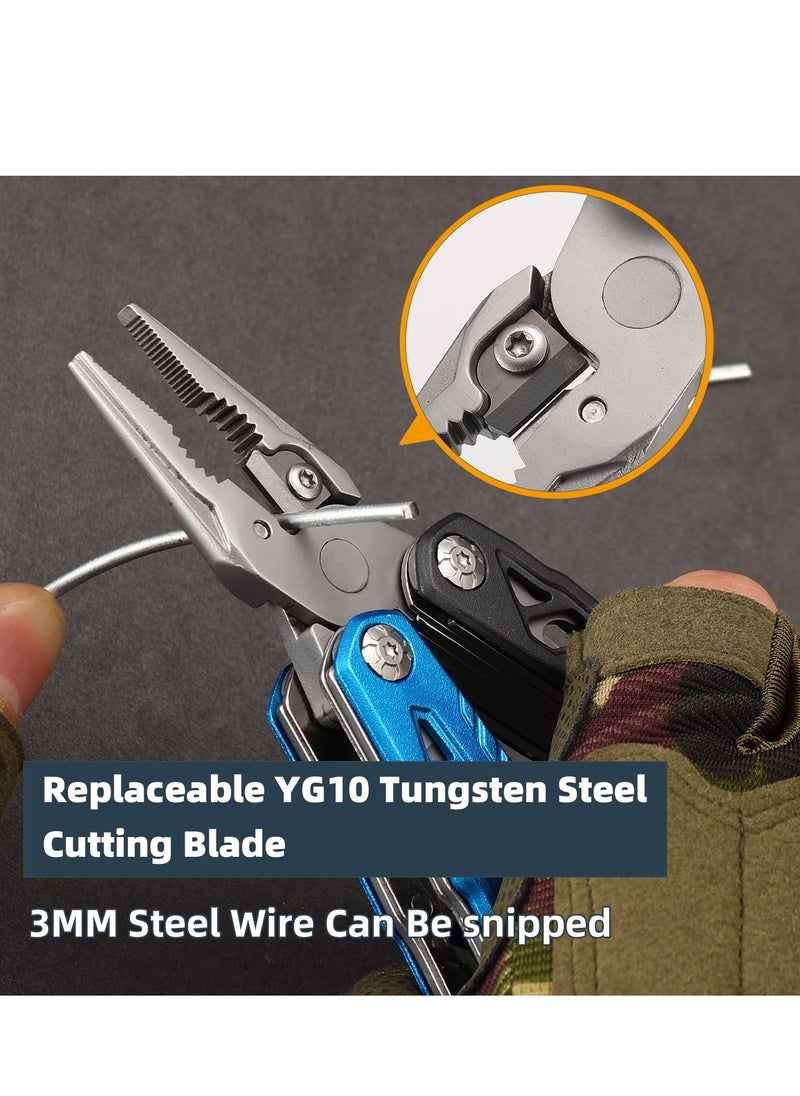 SYOSI Upgraded Hammer Multitool, 18-in-1 Multitool Hatchet Axe Knife Hammer Pliers Saw Screwdrivers Bottle Can Opener Nylon Sheath Perfect for Camping Hiking Survival Gifts for Men  - Image 4