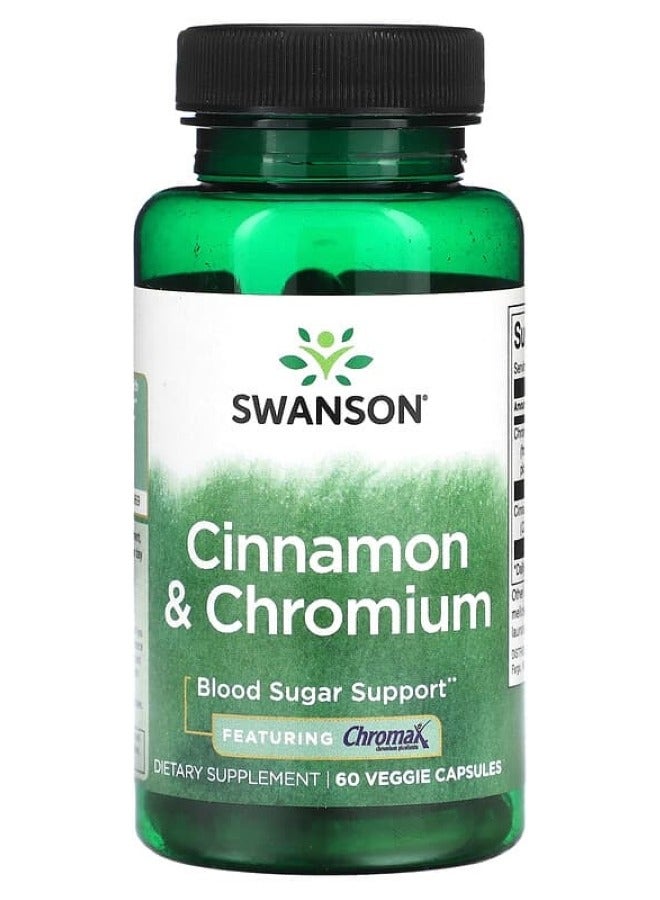 SWANSON Cinnamon & Chromium - Featuring Chromax 60 Veg Caps 