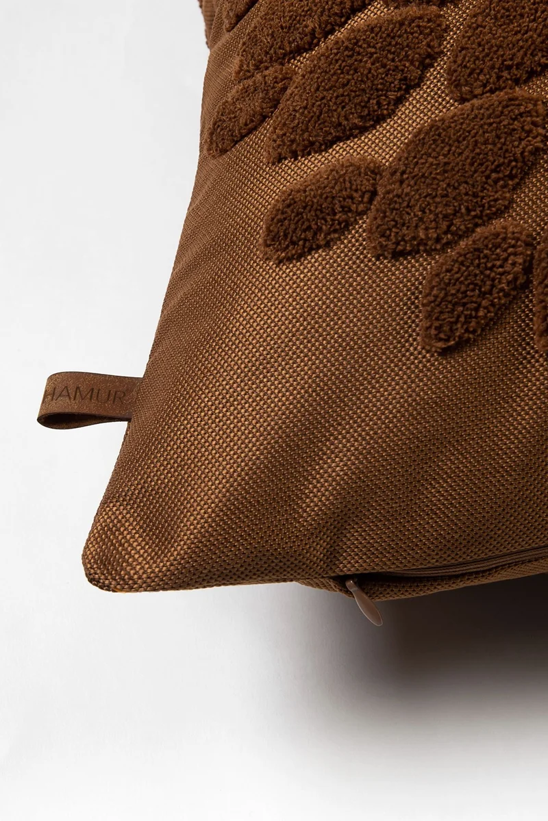 هامور Dough Bohemian Special Design Punch Punch Pattern Square Decorative Throw Pillow Case Flower Brown