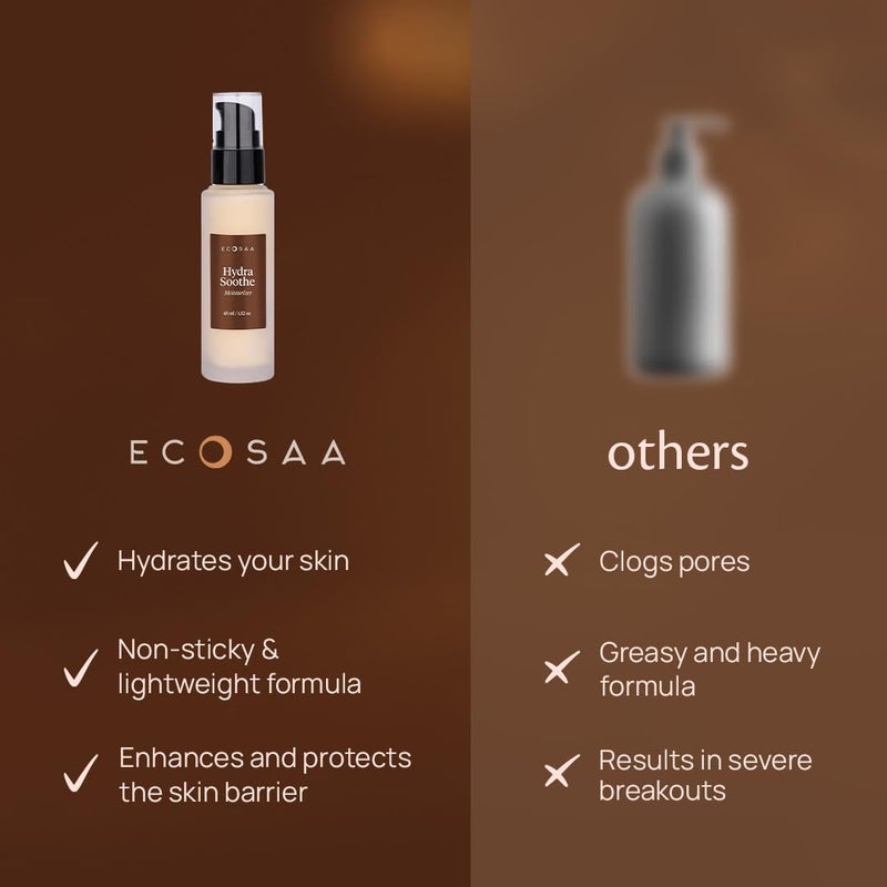 ECOSAA Ecosaa Hydra Soothe Face Moisturizer for Deep Hydration45 Ml Hyaluronic Acid Moisturiser with Aloe Vera Lightweight Oil Free Moisturizing Gel for Oily Acne Prone Skin Moisturizer for Glowing Skin  - Image 5