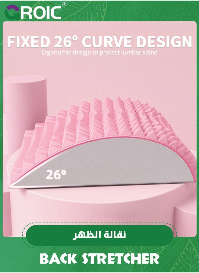 GROIC - 2024 New Neck and Back Stretcher, Back Neck Lower Back Relief, Back Stretcher for Lower Back Pain Relief, Lumbar Support for Prolonged Sitting (Pink) - Image 1
