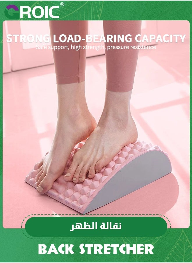 GROIC - 2024 New Neck and Back Stretcher, Back Neck Lower Back Relief, Back Stretcher for Lower Back Pain Relief, Lumbar Support for Prolonged Sitting (Pink) - Image 1