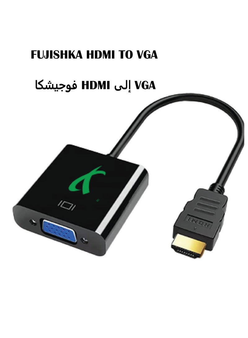 FUJISHKA HDMI to VGA Cable, HDTV to VGA Adapter, 1080P HD Cable Suitable for Computers, TVs, and Laptops, Display Connectivity, Professional Look, Reliable Connection, Display Cable, Tech Enthusiasts, Monitor For Laptop, Laptop Monitor, Monitor Cable, Pc Monitor, Vga Cable For Pc, Pc Accessorie, Computer Cable, Graphic Card For Pc, Tv Cable, Projector Cable, Tv Accessory, Projector Full Hd, Viga, Hdtv Cable, Monitor Cable Vga Pin - Image 1