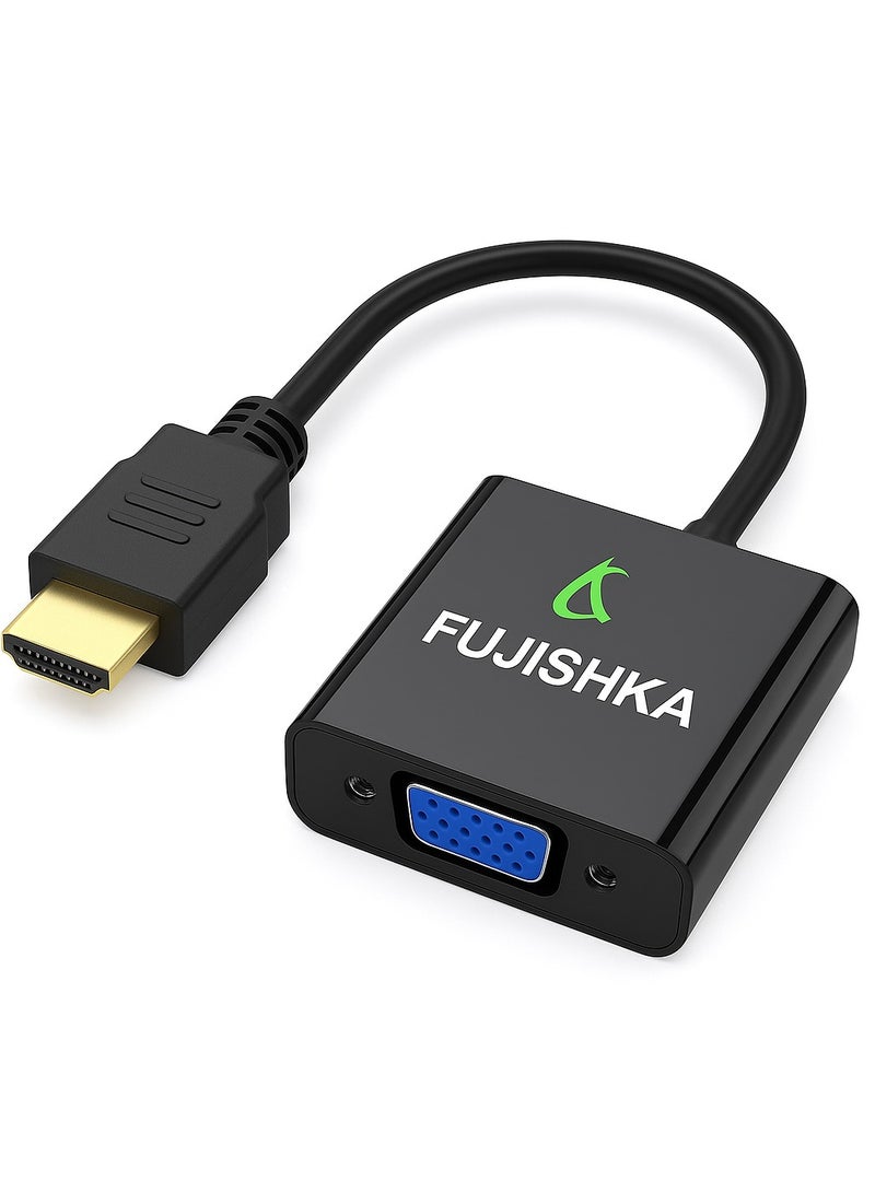 FUJISHKA HDMI to VGA Cable, HDTV to VGA Adapter, 1080P HD Cable Suitable for Computers, TVs, and Laptops, Display Connectivity, Professional Look, Reliable Connection, Display Cable, Tech Enthusiasts, Monitor For Laptop, Laptop Monitor, Monitor Cable, Pc Monitor, Vga Cable For Pc, Pc Accessorie, Computer Cable, Graphic Card For Pc, Tv Cable, Projector Cable, Tv Accessory, Projector Full Hd, Viga, Hdtv Cable, Monitor Cable Vga Pin - Image 1