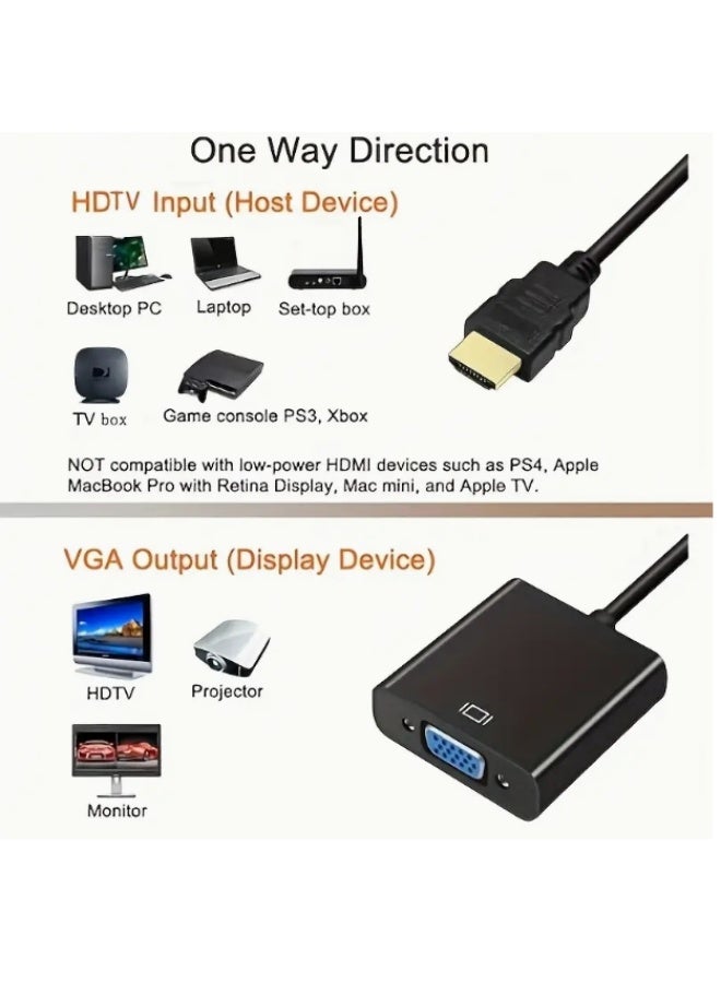 FUJISHKA HDMI to VGA Cable, HDTV to VGA Adapter, 1080P HD Cable Suitable for Computers, TVs, and Laptops, Display Connectivity, Professional Look, Reliable Connection, Display Cable, Tech Enthusiasts, Monitor For Laptop, Laptop Monitor, Monitor Cable, Pc Monitor, Vga Cable For Pc, Pc Accessorie, Computer Cable, Graphic Card For Pc, Tv Cable, Projector Cable, Tv Accessory, Projector Full Hd, Viga, Hdtv Cable, Monitor Cable Vga Pin - Image 2