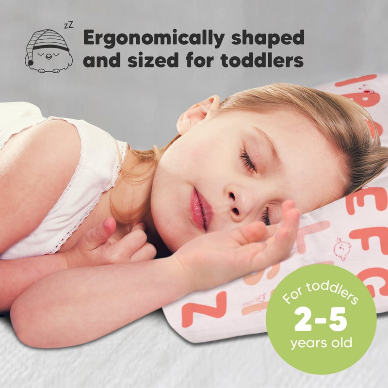 KeaBabies Toddler Pillow with Pillowcase - 13x18 My Little Dreamy Kids Travel Bed Pillows for Sleeping, Organic Cotton Small Pillowcase, Soft & Breathable, Machine Washable, Toddlers 2-5 Years(KeaABC Sakura)  - Image 2
